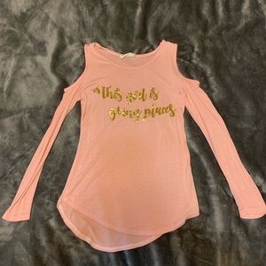 Btween off the shoulder long sleeve tee.